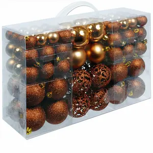 100-Piece Christmas Bauble Set Brown