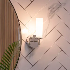 ValueLights Canya Silver Bathroom Wall Light