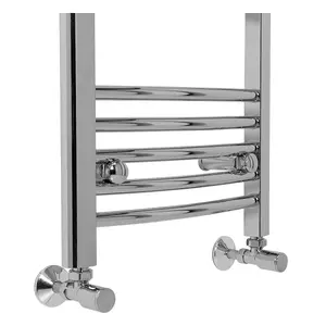 Right Radiators 1200x400 mm Bathroom Curved Heated Towel Rail Radiator Warmer Ladder Chrome