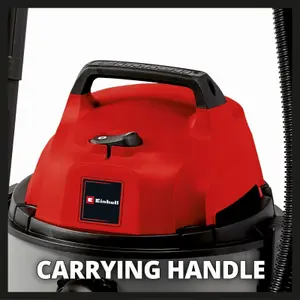 Einhell Wet And Dry Vacuum Cleaner 15L Corded Electric 1250W With Blowing Function And Castor Wheels TC-VC 1815