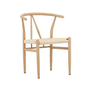 Alfons  Wooden Rattan Seat Dining Chair , Beige