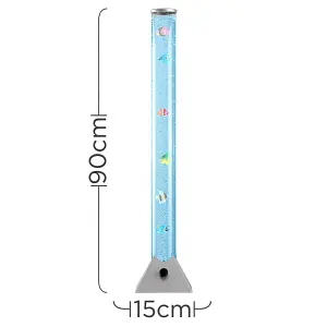 ValueLights LED Colour Changing Novelty Sensory Tower Fish Bubble Lamp - 90cm