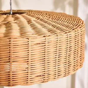 Traditional Roscoe Rattan Basket Weave Easy Fit Decor Ceiling Shade H20 x D50cm