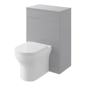 Veleka Gloss Grey Freestanding Toilet cabinet (H)810mm (W)552mm