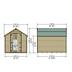 6 ft. W x 8 ft. D Garden Value Shed with Double Doors