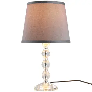 HOMCOM Crystallite Table Lamp w/ Fabric Lampshade Switch Beautiful Glass Elegant