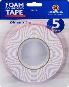 Foam Double Sided Tape Clear Sticky Tape Strong Diy Craft Adhesive 24Mm X 5M