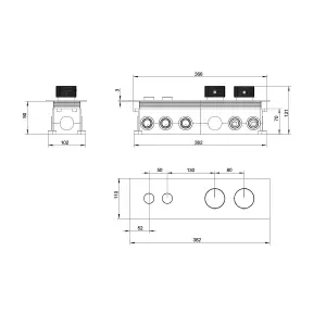 Carmelo Concealed Thermostatic Valve with Dual Outlet