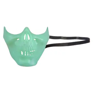 Halloween Skull Mask Glow In The Dark Hallows Party, Trick or Treat 15.5cm White