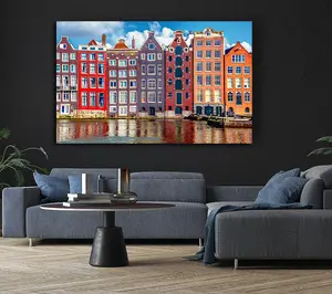 Tightly Packed Houses Canvas Print Wall Art - Medium 20 x 32 Inches