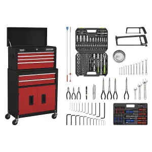 Sealey Topchest Rollcab 6 Drawers Red Black Tool Kit 170 Pieces AP22RCOMBO