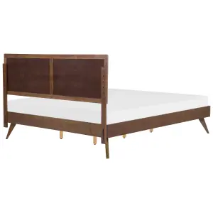 EU Super King Size Bed Dark Wood ISTRES