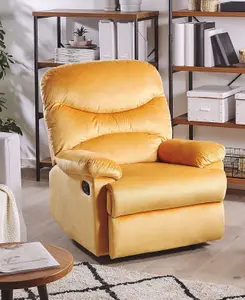 Recliner Chair ESLOV Velvet Mustard