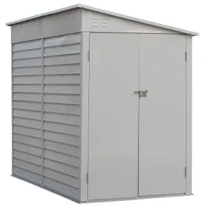 8.8 x 4.7 ft Pent Metal Garden Storage Shed Lean to Shed Motorcycle Shed with Lockable Door,White