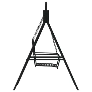 Berkfield Swing Bench 124 cm Black Steel