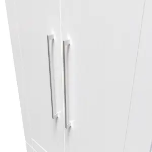 Ripon 2 Door 2 Drawer Wardrobe in White Ash (Ready Assembled)