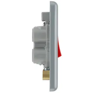 BG Metal Clad 45A Square Double Pole Switch With Power Indicator