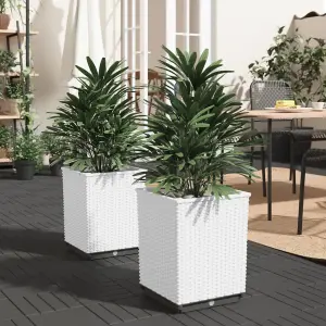 Berkfield Planters 2 pcs White 30x30x37 cm Polypropylene