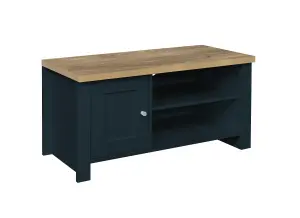 Birlea Highgate Small TV Unit Navy Blue & Oak