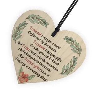 Red Ocean Mum Memorial Poem Wooden Hanging Heart Sign Mothers Day Gifts Rememberance Plaque Grave Sign