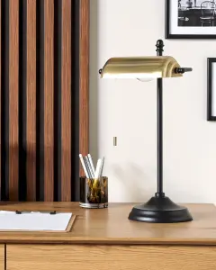 Metal Banker's Lamp Gold and Black MARAVAL