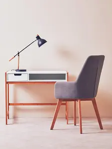 Interiors by Premier Matte Black Table Lamp, Easy to Assemble Bedside Table Light, Eco-friendly Lamp for Table Living Room