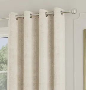 Boucle SALE Cream Readymade Curtain - On Trend, Thermal, Warm, Noise Reducing - 66 x 54 inch (168x137cm)