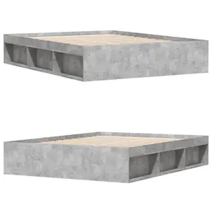 Berkfield Bed Frame Concrete Grey 160x200 cm