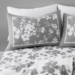 GC GAVENO CAVAILIA Floral world duvet cover bedding set grey single 2PC with reversible flowers printed quilt cover