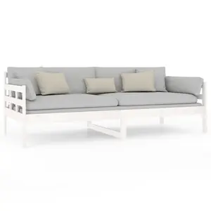 Berkfield Day Bed White Solid Wood Pine 90x200 cm