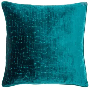 Bloomsbury Geometric Square Throw Cushion Teal