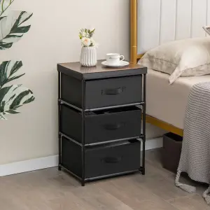 Costway 3-Tier Fabric Dresser Chests of Drawers Bedroom Nightstand w/ 3 Drawers