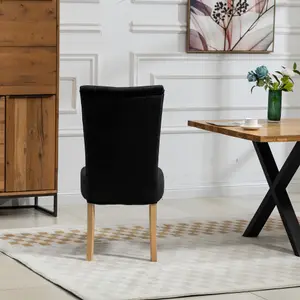 Pienza Velvet Dining Chairs - Set of 2 - Black