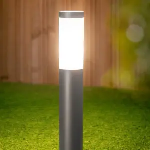 CGC ROME 0.5m Anthracite Dark Grey Outdoor Post Light Opal Diffuser