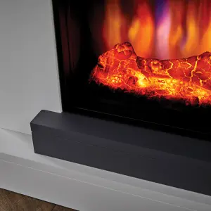 Suncrest Colorado Grey & white Glass, MDF & metal Freestanding Electric fire suite