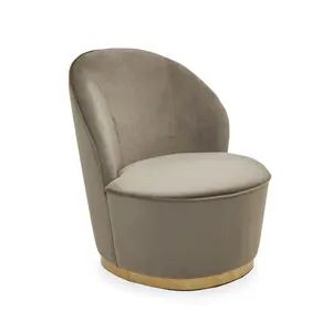 Mink Kids Velvet Chair with Gold Base, Velvet Upholstery Kids Chair for Living Room, Dining Room, Breakfast