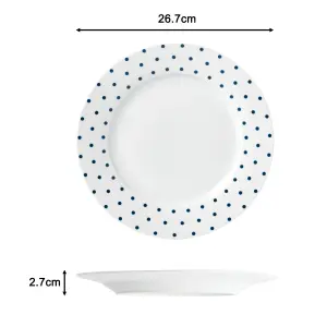 24pc Blue &  White Spot Dinner Set