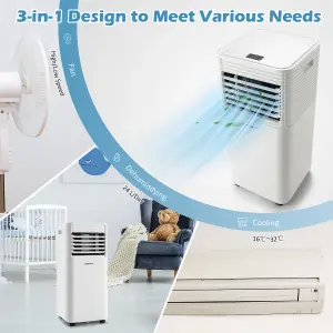 Costway 3-in-1 Portable Air Conditioner 9000 BTU Mobile Air Cooler w/ Fan & Dehumidifier Mode