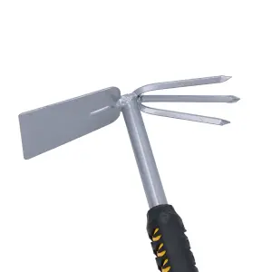 Telescopic Extending Garden Cultivator Weeder 62 to 90cm Double Head Hoe Fork