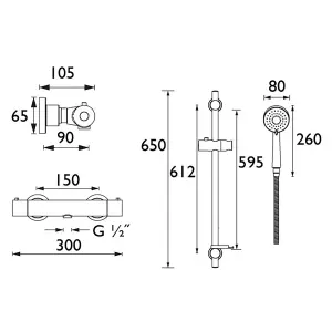 Bristan Divine Gloss Chrome effect Wall-mounted Thermostatic Mixer shower