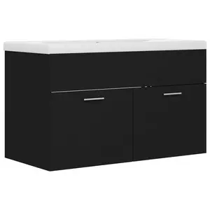 Saona 800mm Single Bathroom Vanity with Integrated Ceramic Basin Black