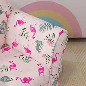 AIYAPLAY Kids Sofa Chair with Flamingo Design for Bedroom, Playroom, Pink