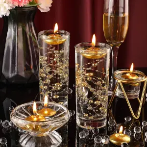 6pc Gold Floating Tealight Candles