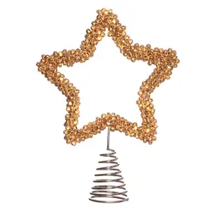 Jingle Bell Star Tree Topper Gold