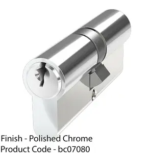 Chrome EURO Profile 6 Pin Double Cylinder 35/35mm - Front Door Barrell Lock