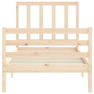 Berkfield Bed Frame with Headboard 90x200 cm Solid Wood