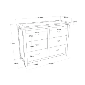 Padua 6 Drawer Chest of Drawers Brass Cup Handle