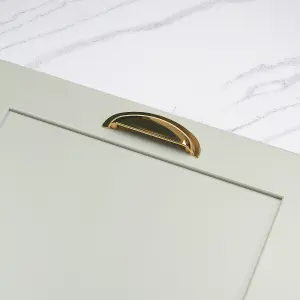 Bright Brass Cup Cabinet Handle 96mm Centres