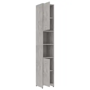 Berkfield Bathroom Cabinet Concrete Grey 30x30x183.5 cm Engineered Wood