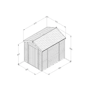 Forest Garden Timberdale 8x6 ft Apex Wooden Shed with floor (Base included) - Assembly service included